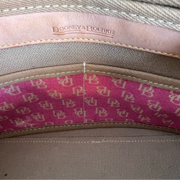 Vintage Dooney & Bourke Pink Monogram Satchel Canvas Tassel Handbag - Picture 15 of 15